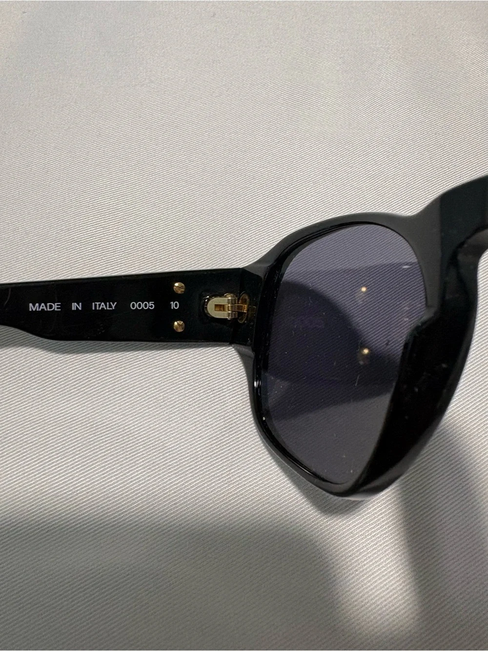 CHANEL Black Quilted Temple Sunglasses with Gold CC Accent